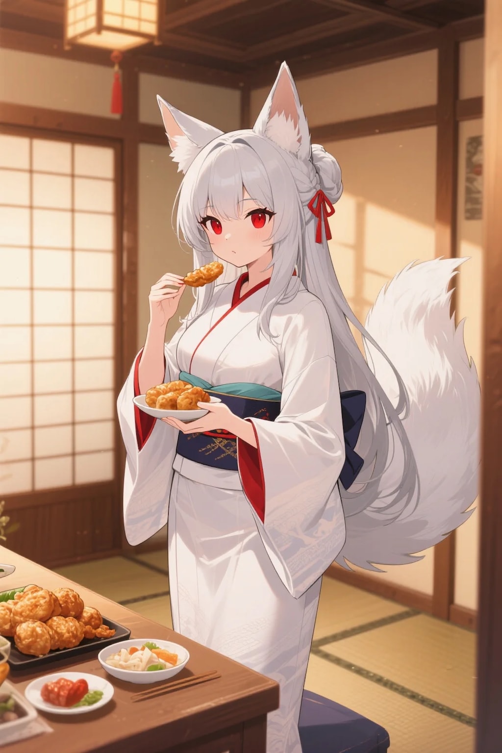 お稲荷さんを食べるキツネの御神体様