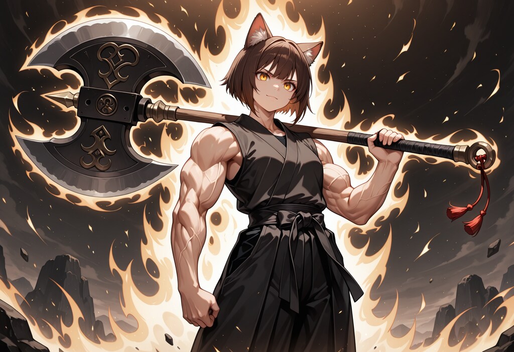 大斧と猫娘さん