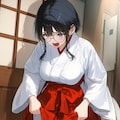 メガネ巫女さん　おトイレ失敗 4枚目