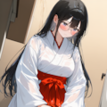 メガネ巫女さん　おトイレ失敗 3枚目