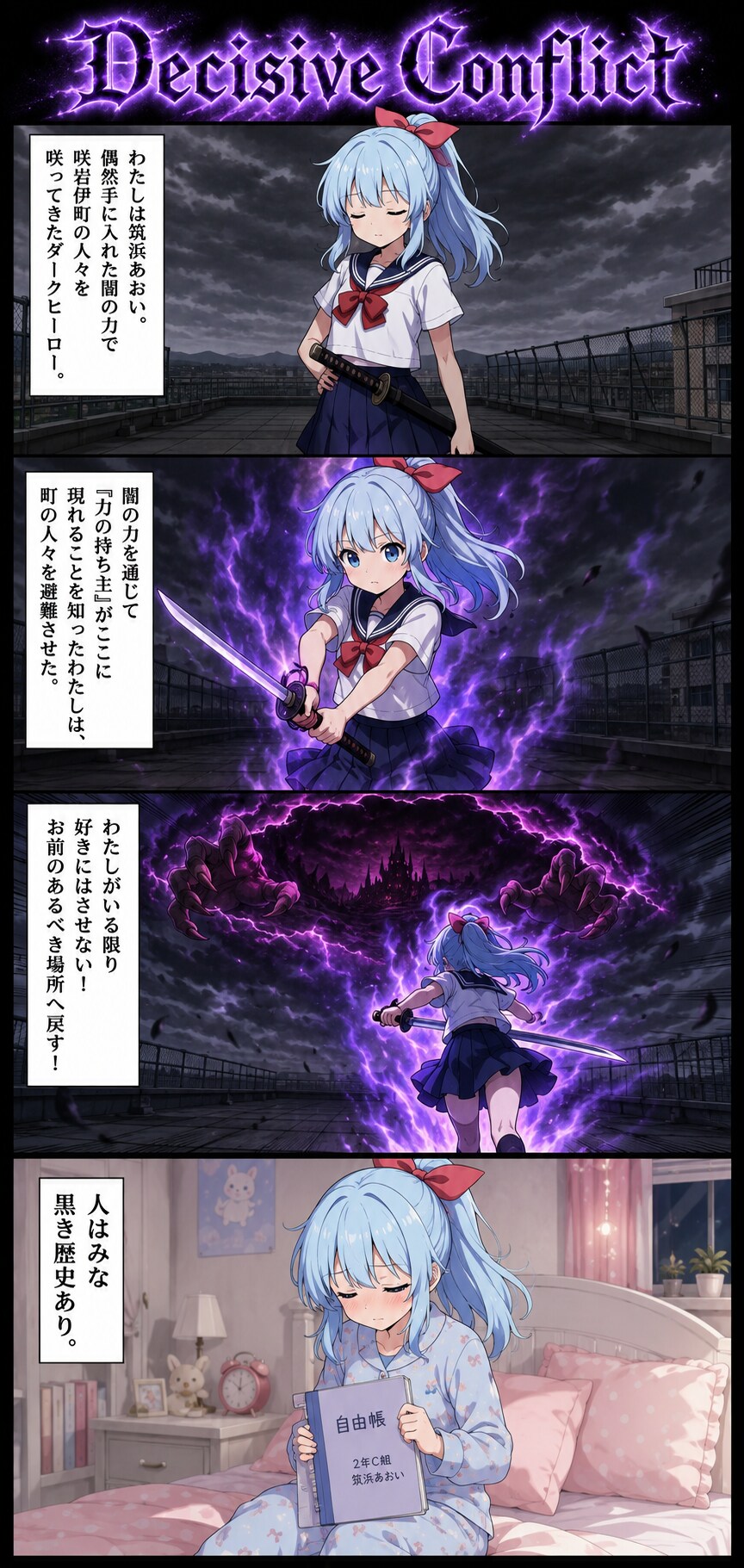 4コマ漫画「Decisive Conflict」