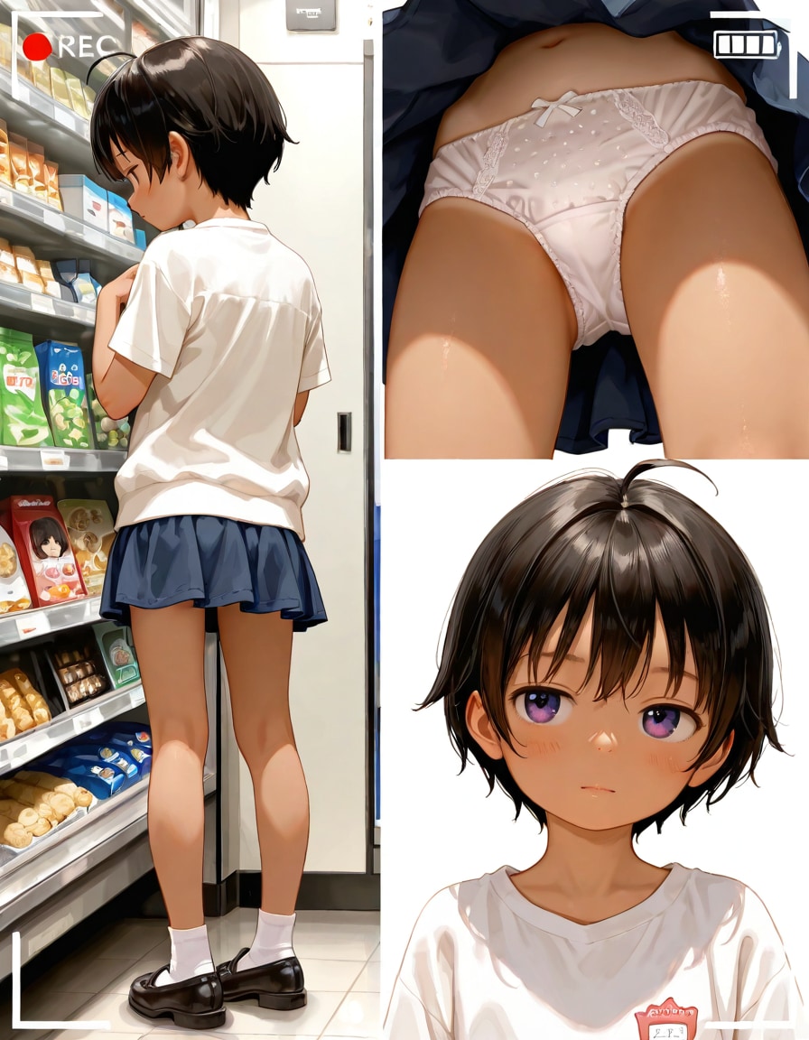 黒髪ジト目ちゃん 盗撮風パンツ
