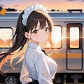 踏切のメイドさん 2枚目