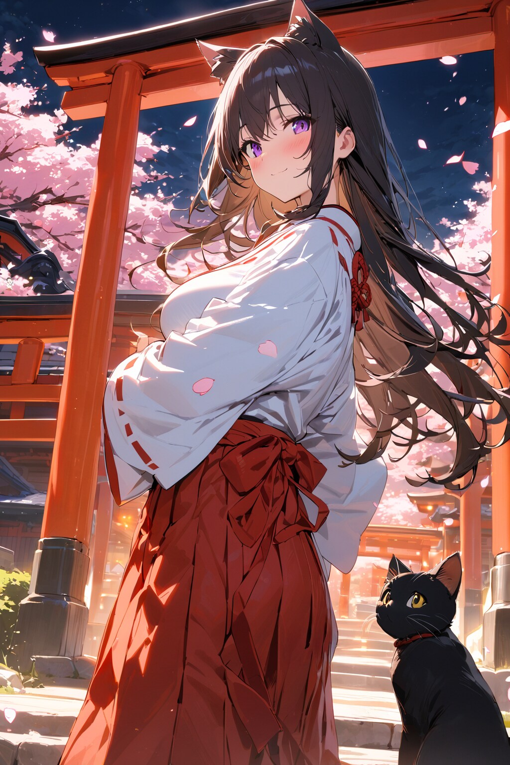 黒猫巫女様とお花見