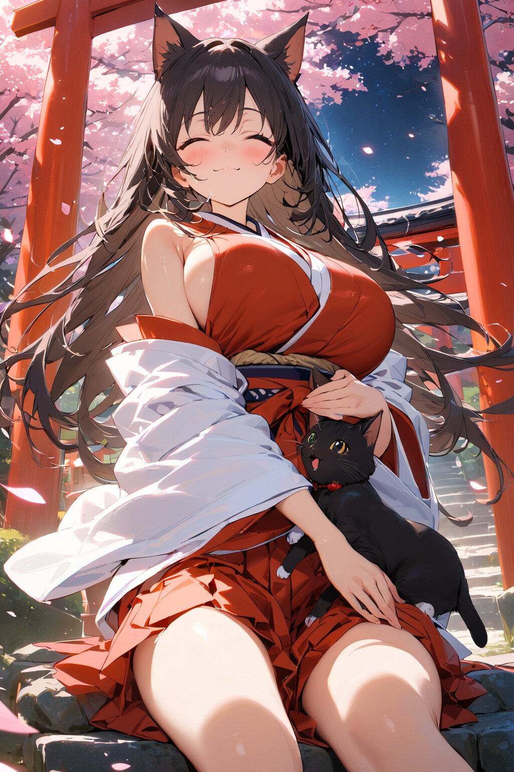 黒猫巫女様とお花見