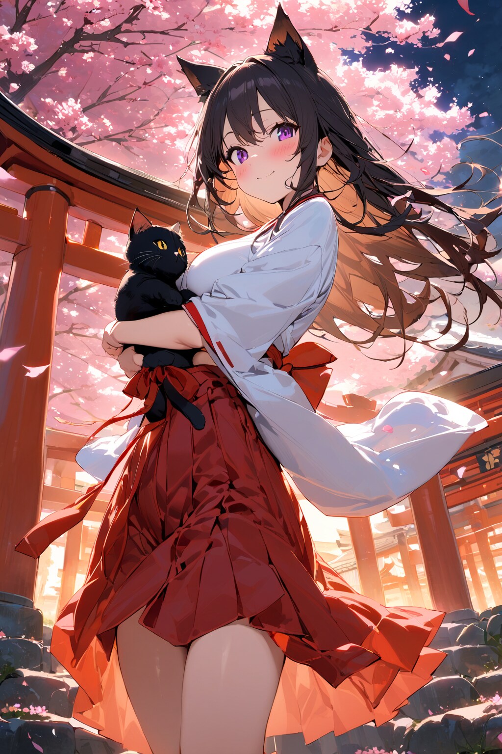 黒猫巫女様とお花見