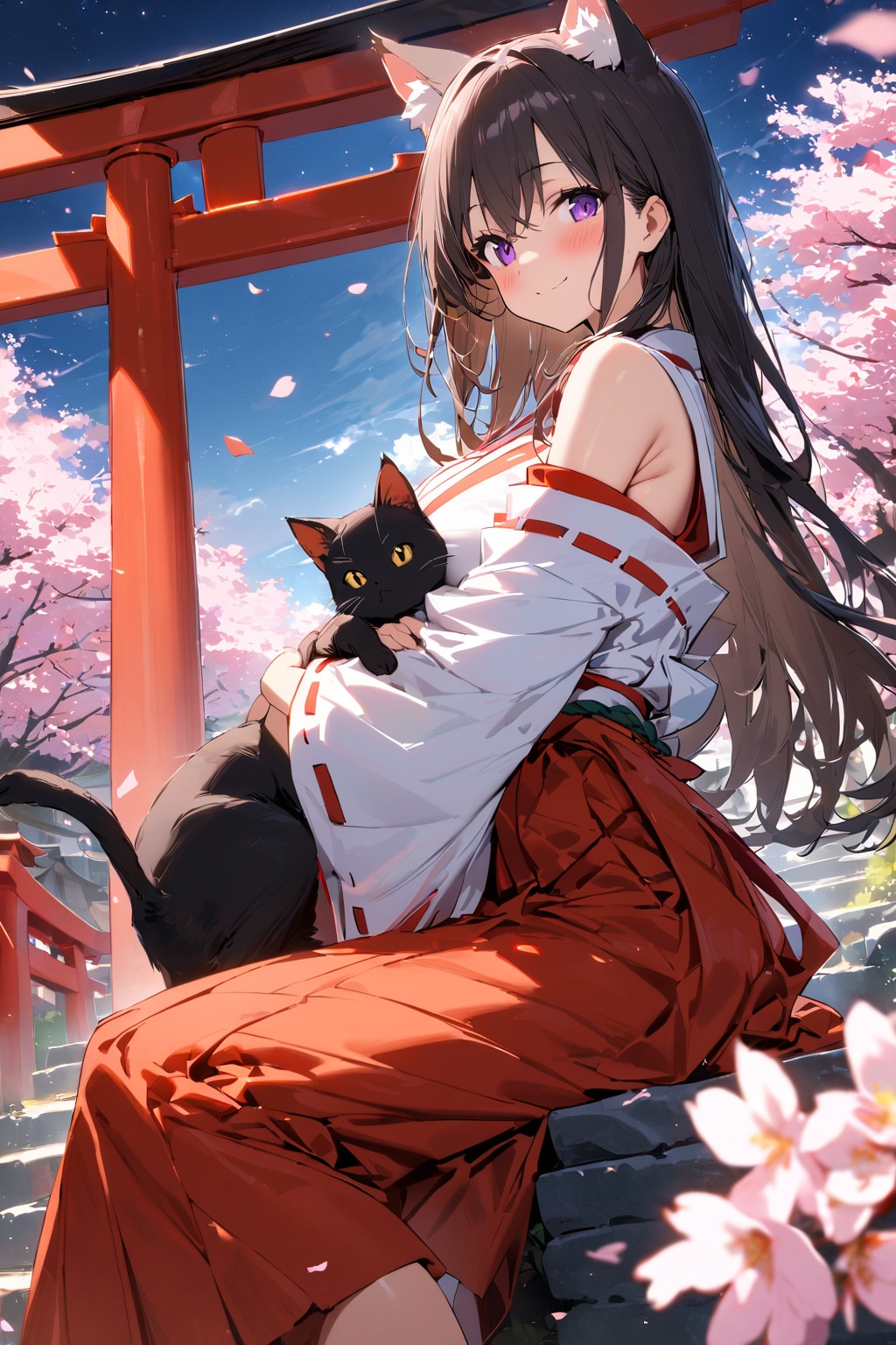 黒猫巫女様とお花見