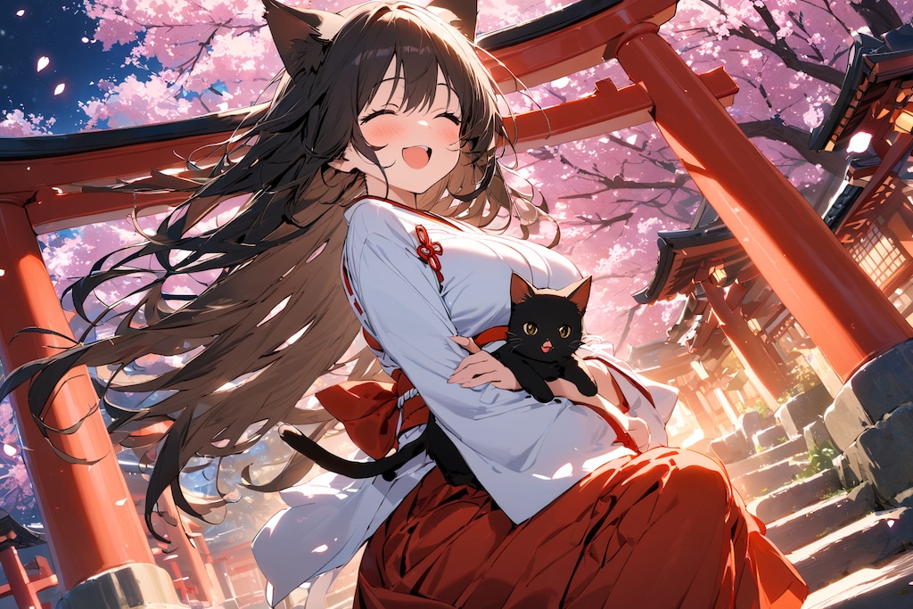 黒猫巫女様とお花見