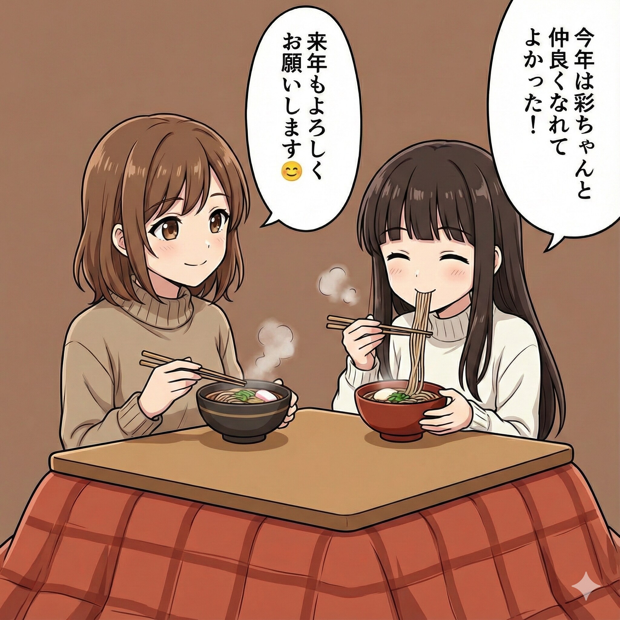 🤎彩ちゃんの年越しそば | の人気AIイラスト・グラビア