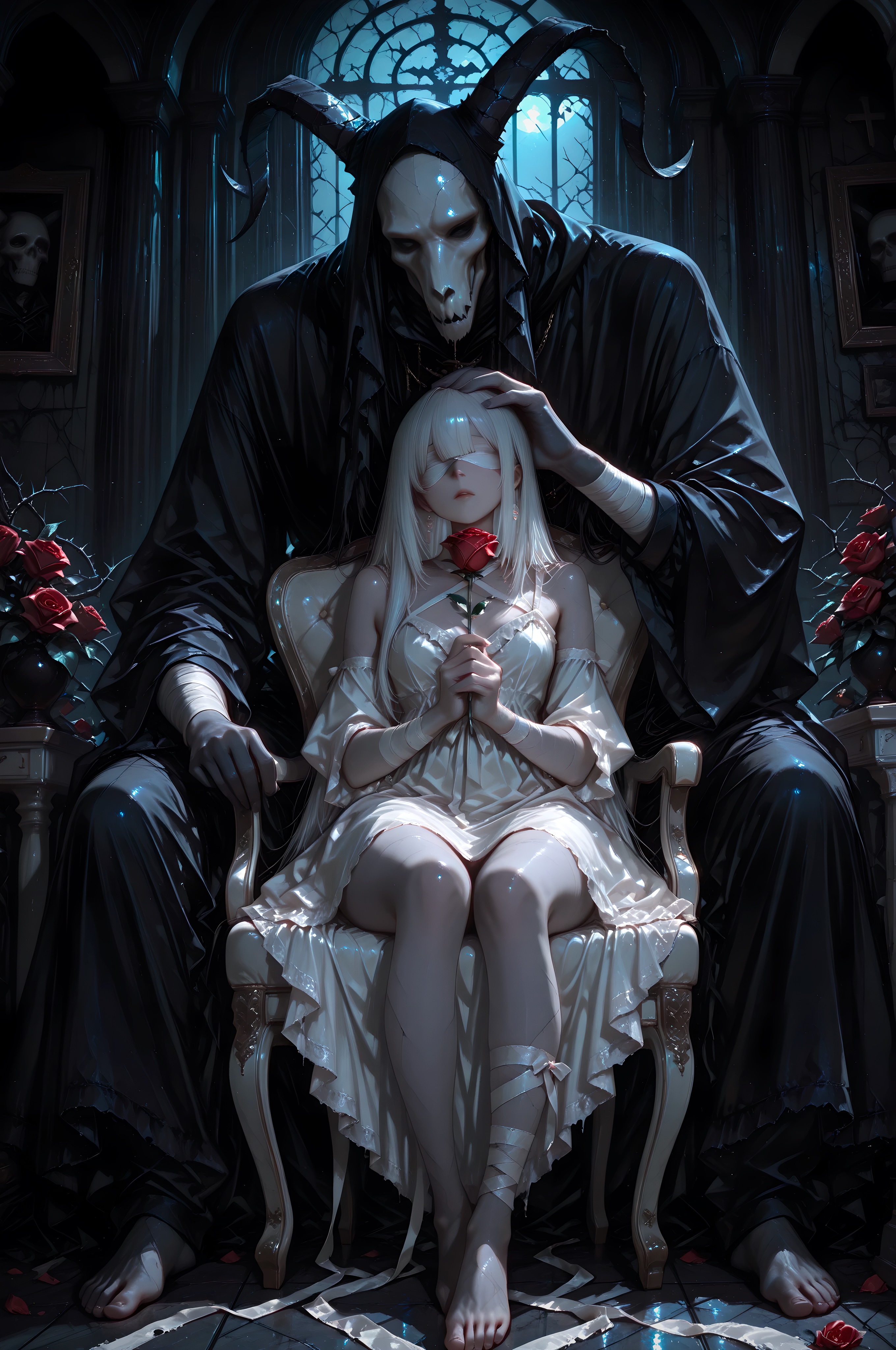 黒衣の冥王と光を失った聖女 | の人気AIイラスト・グラビア