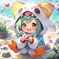 海の謎生物の着ぐるみちび子ちゃん 3枚目