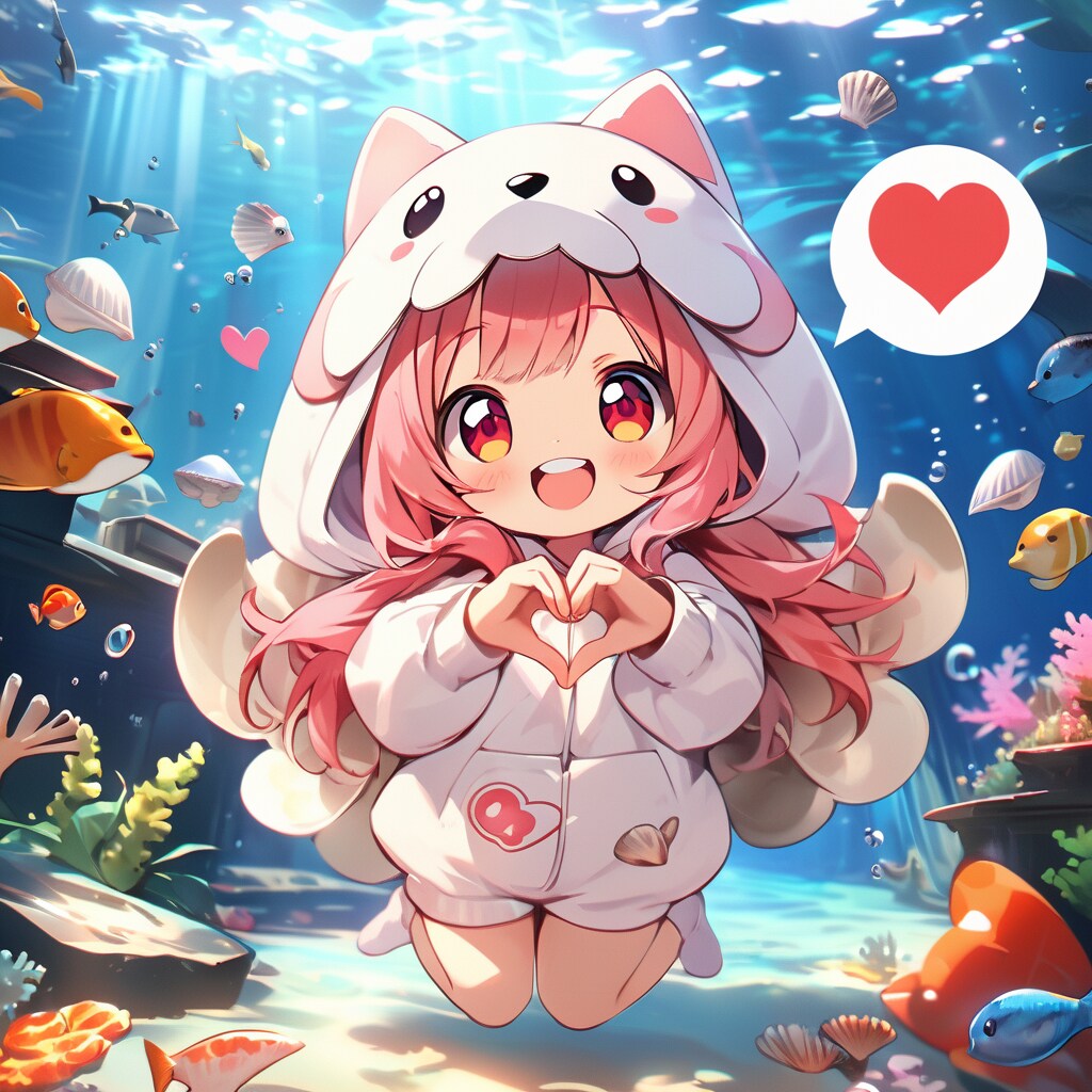 海の謎生物の着ぐるみちび子ちゃん