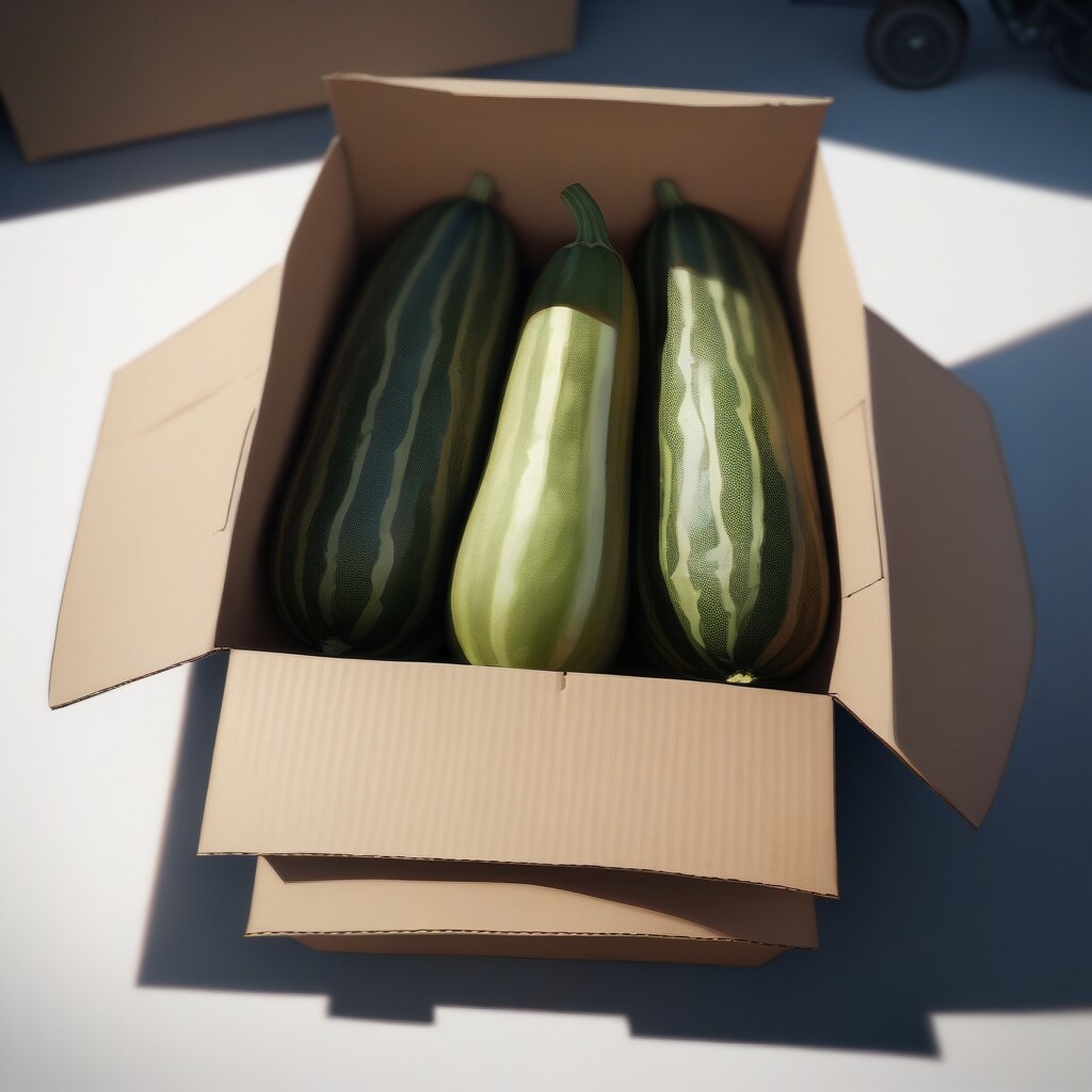 段ボール詰めズッキーニ | の人気AIイラスト・グラビア