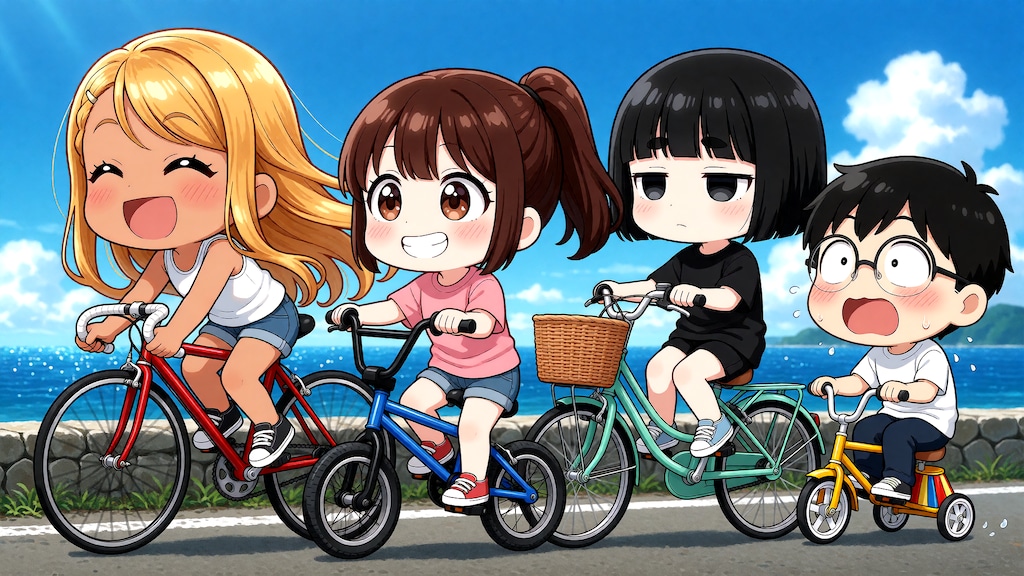 チャリで帰る
