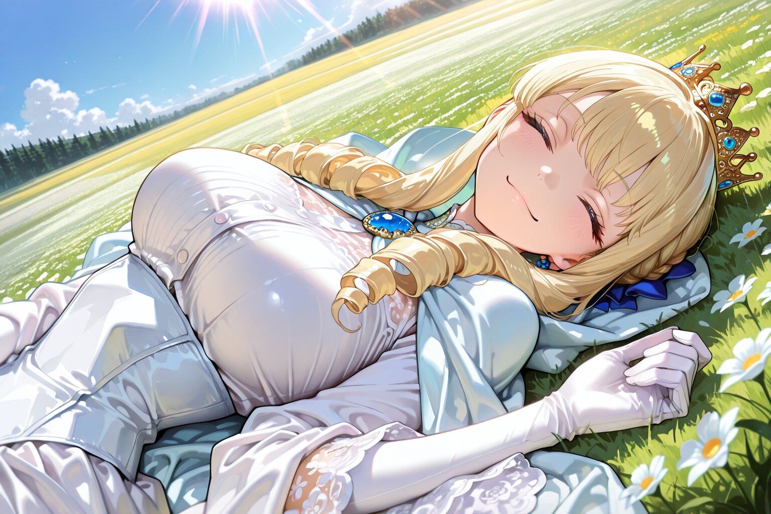 草原で昼寝 | の人気AIイラスト・グラビア