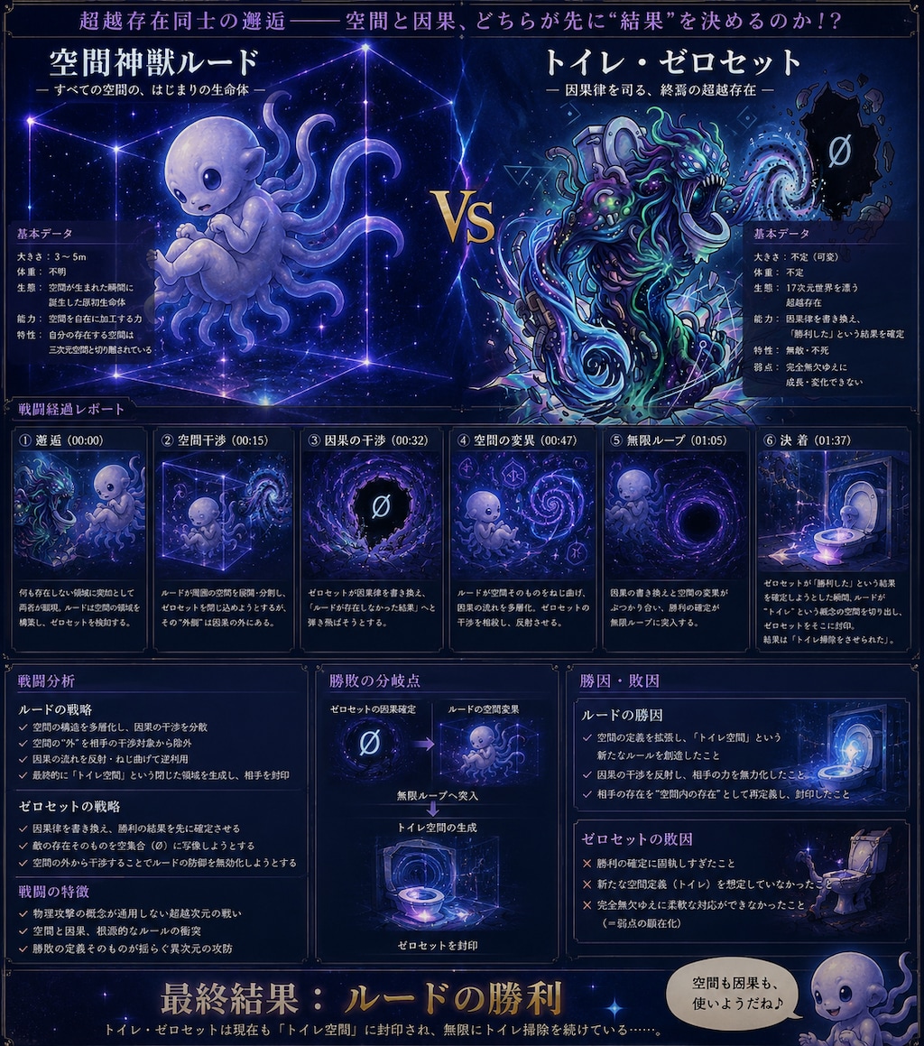 空間神獣ルード VS トイレ・ゼロセット
