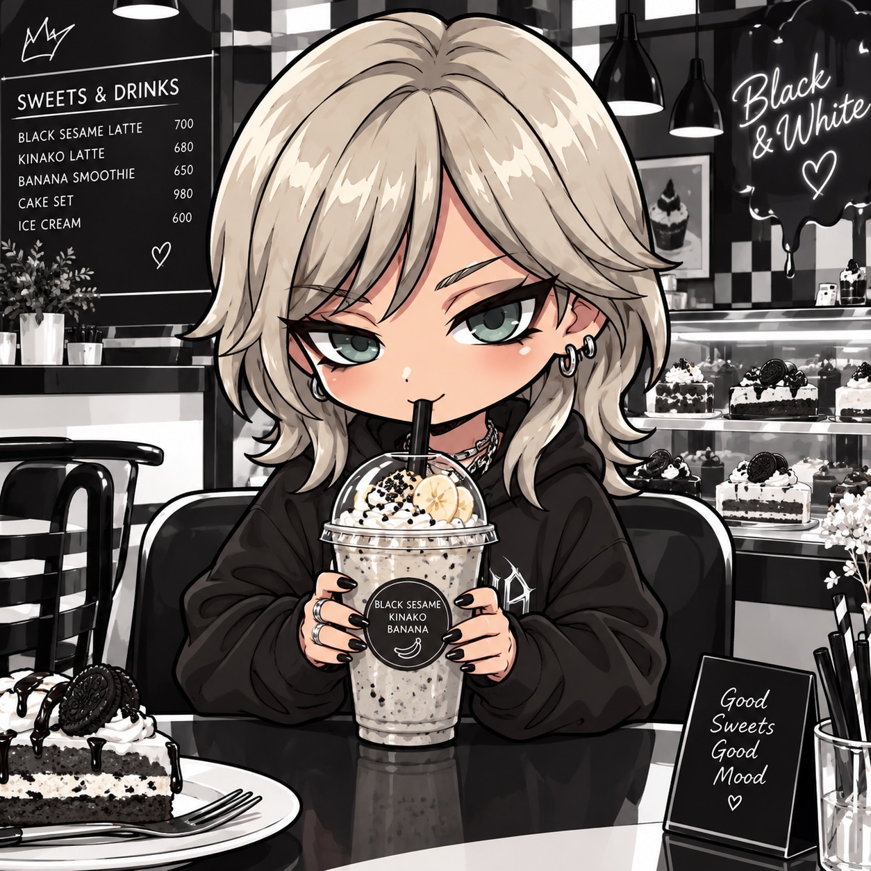 9/25 黒ごまバナナシェイク（ゆな） | の人気AIイラスト・グラビア