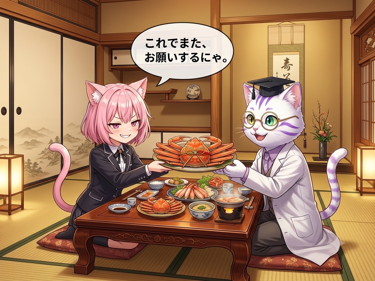 再びPromptfessorさまを接待するねこちゃん！！