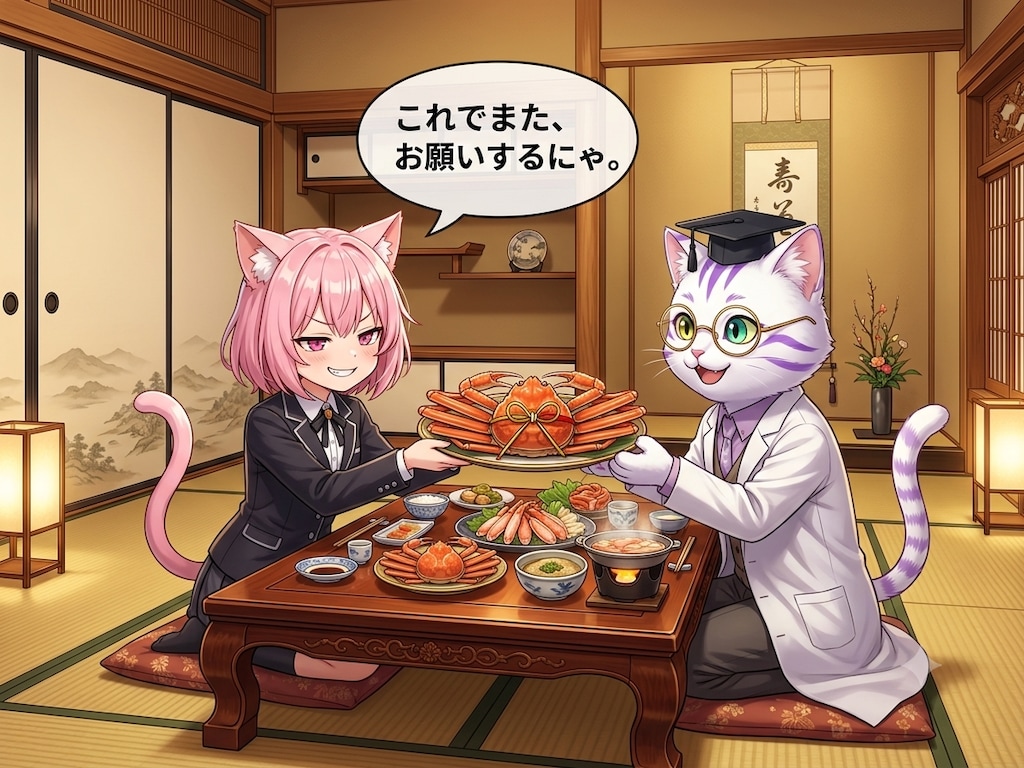 再びPromptfessorさまを接待するねこちゃん！！