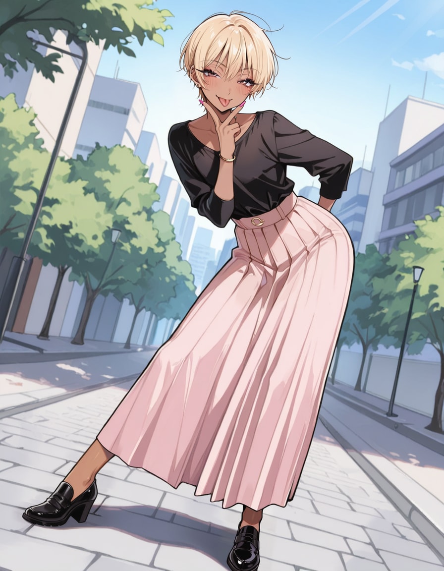 急に勃起してしまって、物陰でオナニーする男の娘