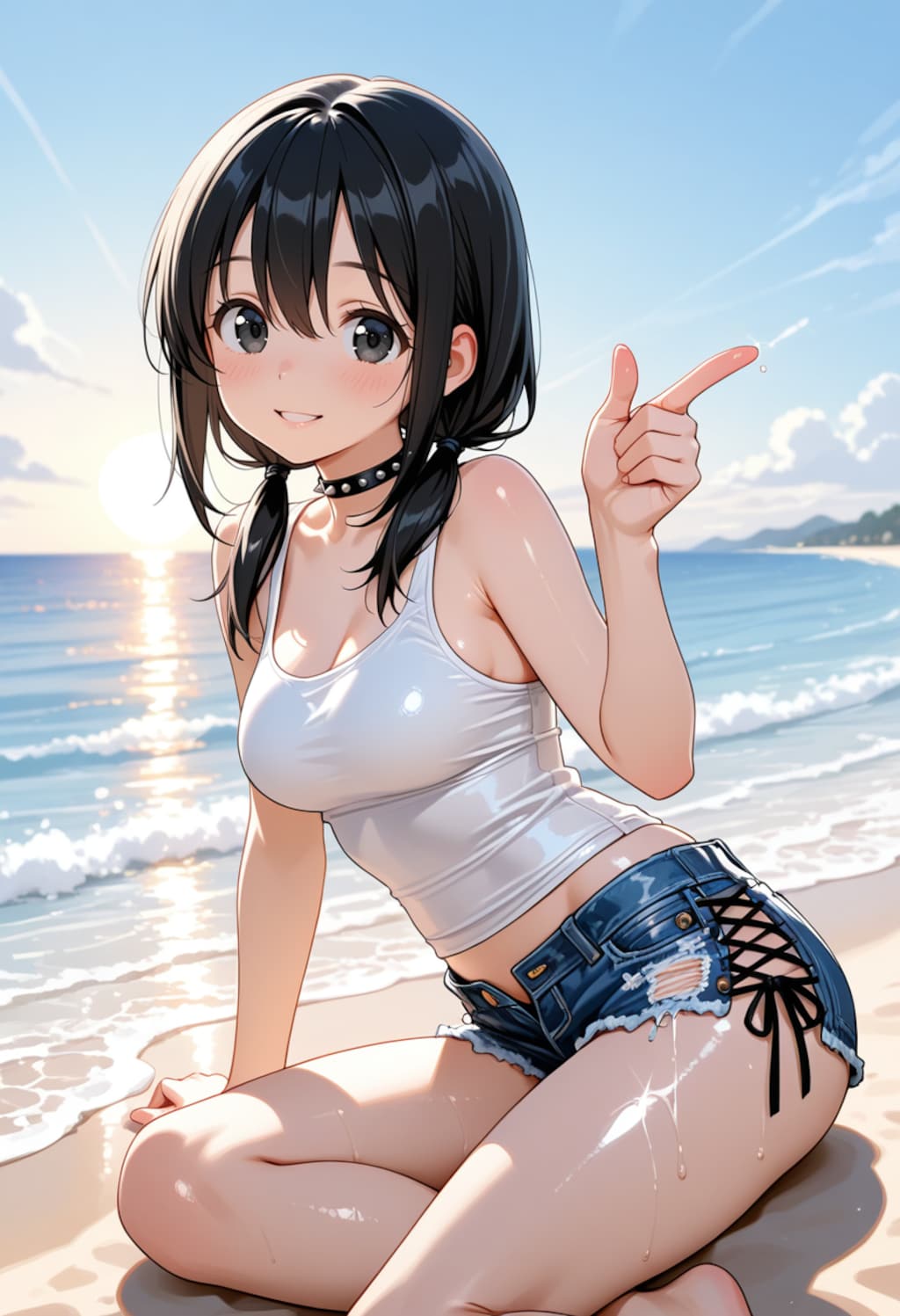 編み上げのマイクロデニム