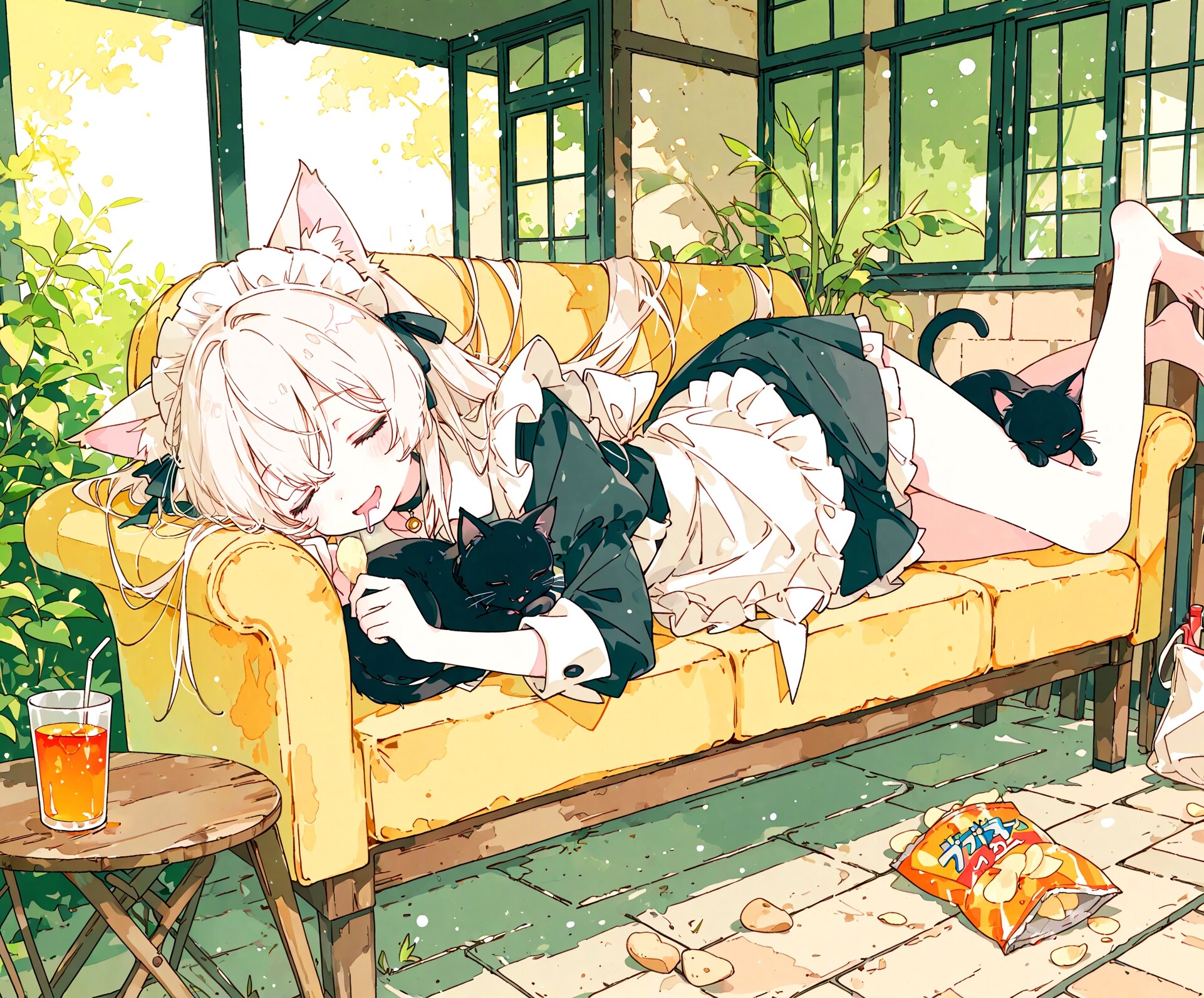 惰眠とメイド少女 | の人気AIイラスト・グラビア