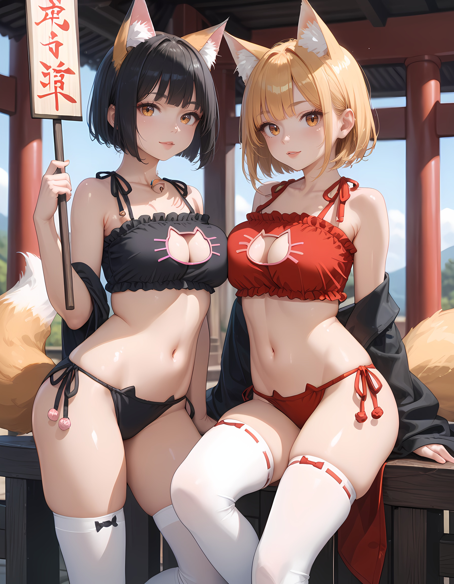 お狐様も猫ランジェリー