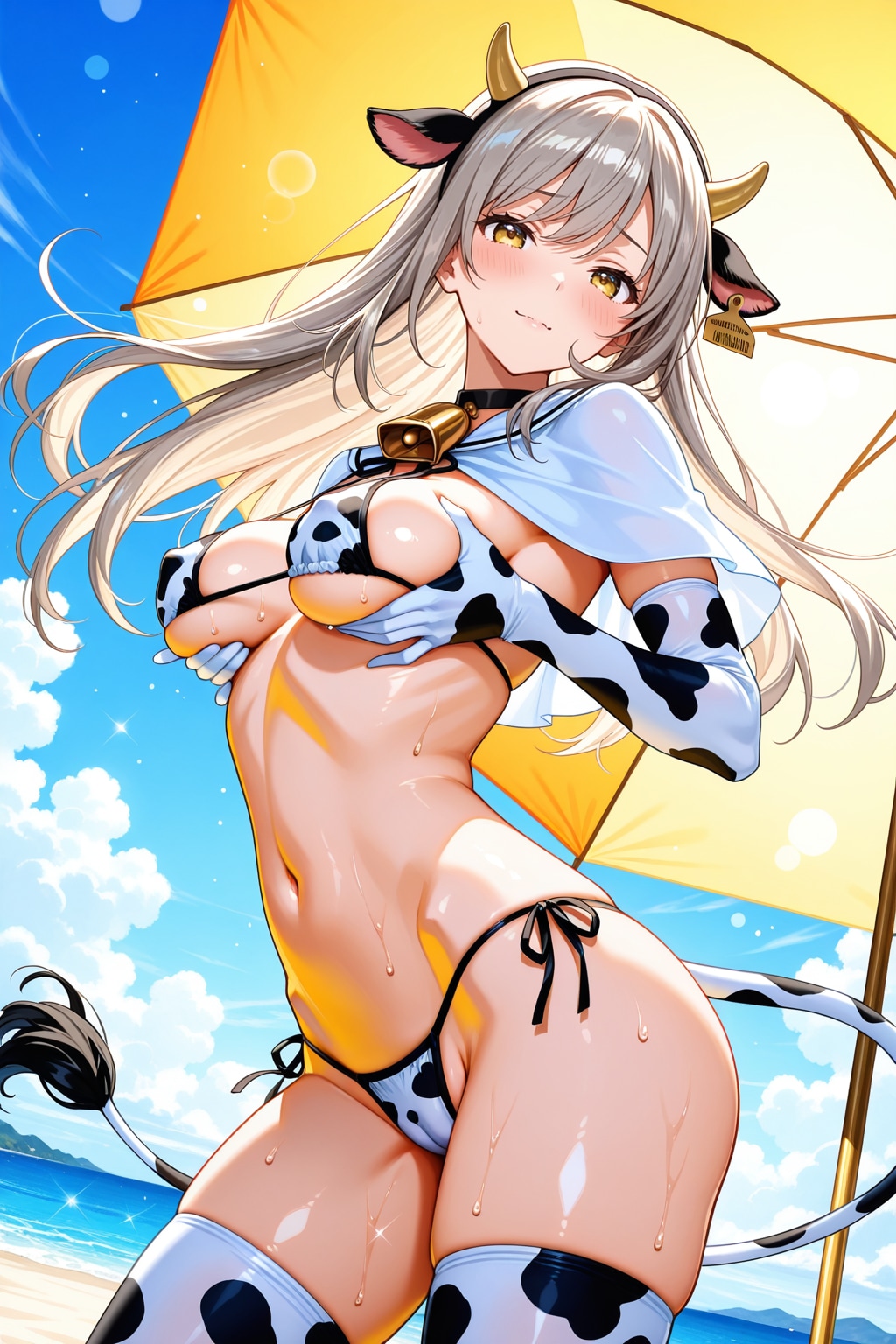 牛柄ビキニのシスターさん