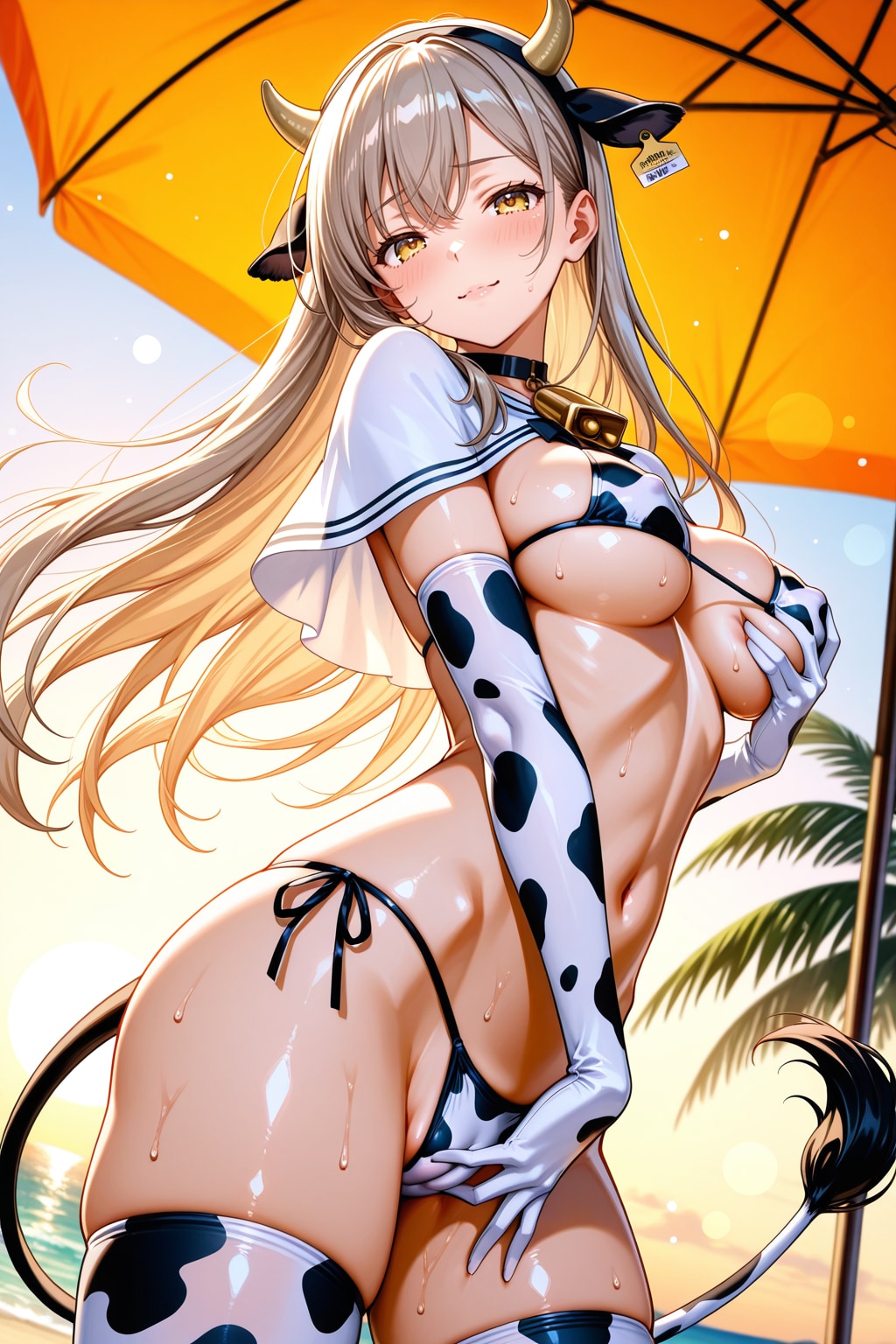 牛柄ビキニのシスターさん