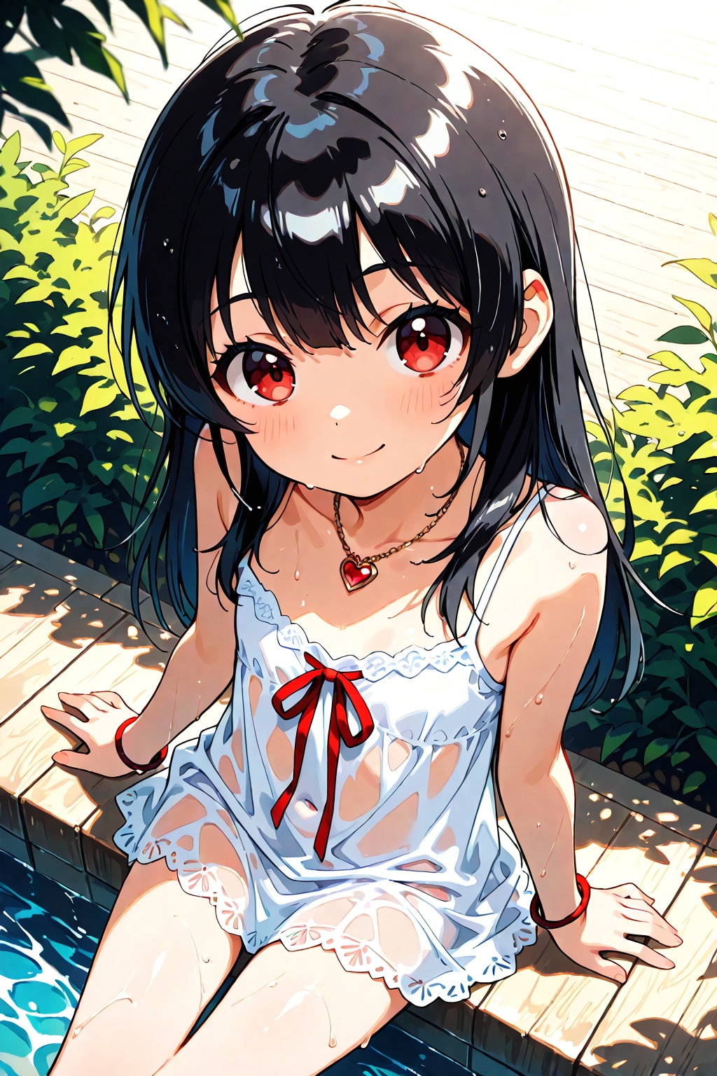 真夏の庭先水かけ合戦