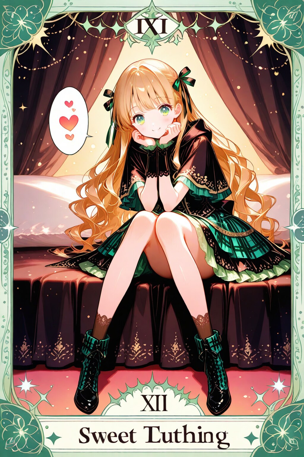 ベッドに座るミントさん