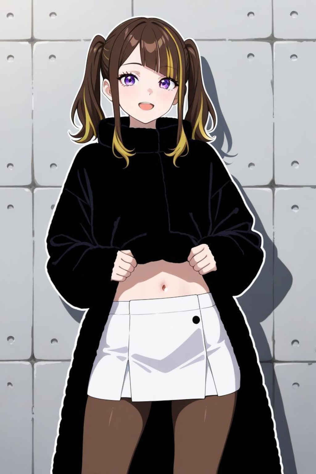 ヘソ出しファーコート