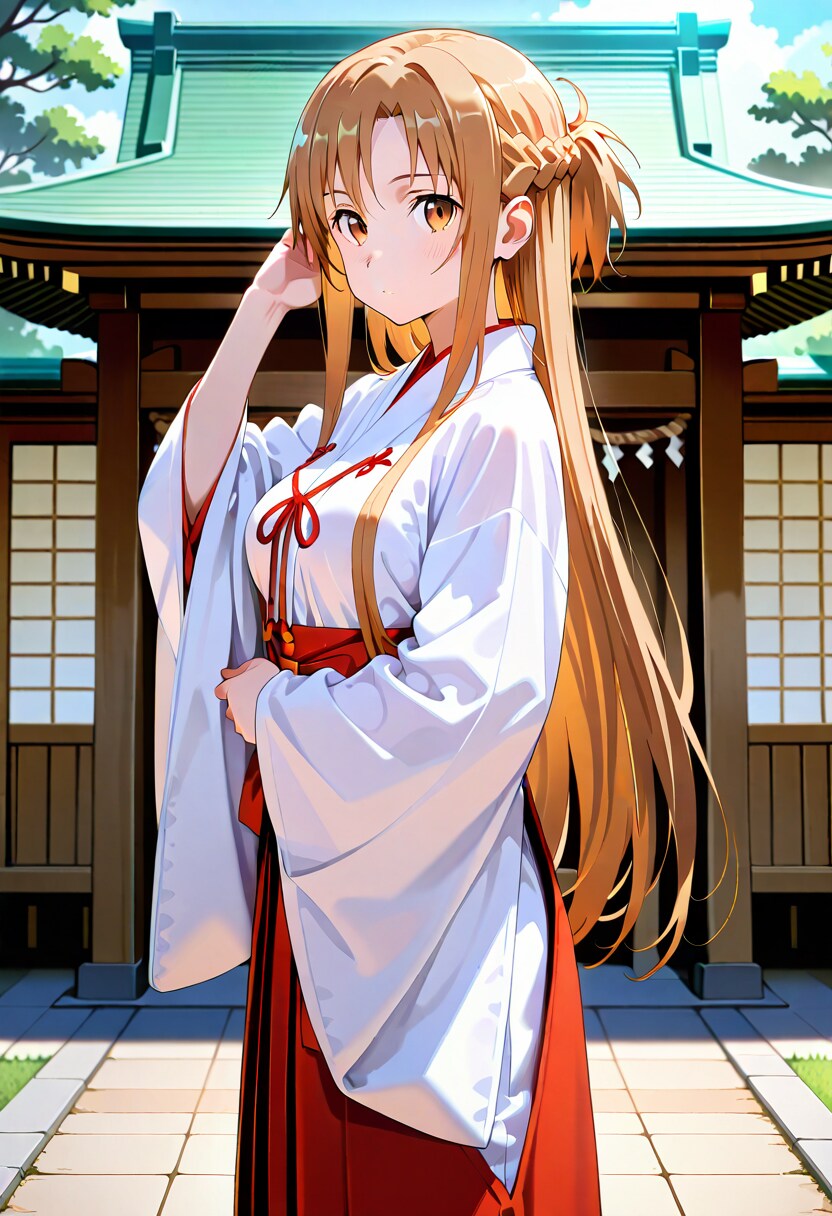 巫女バイト中のアスナちゃん
