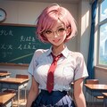 ピンク髪女子高生のパンちら 3枚目