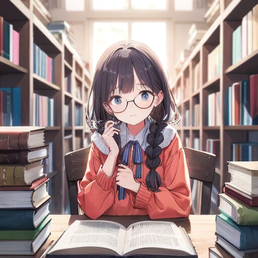 図書館で猛勉強 | の人気AIイラスト・グラビア