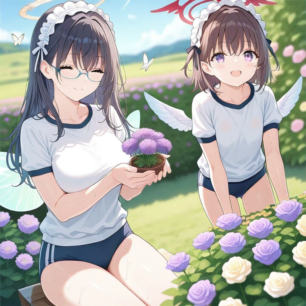 ブルマでガーデニングするメイドさんズ！