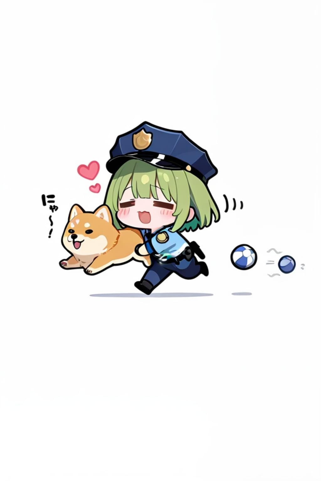 柴犬とお巡りさん