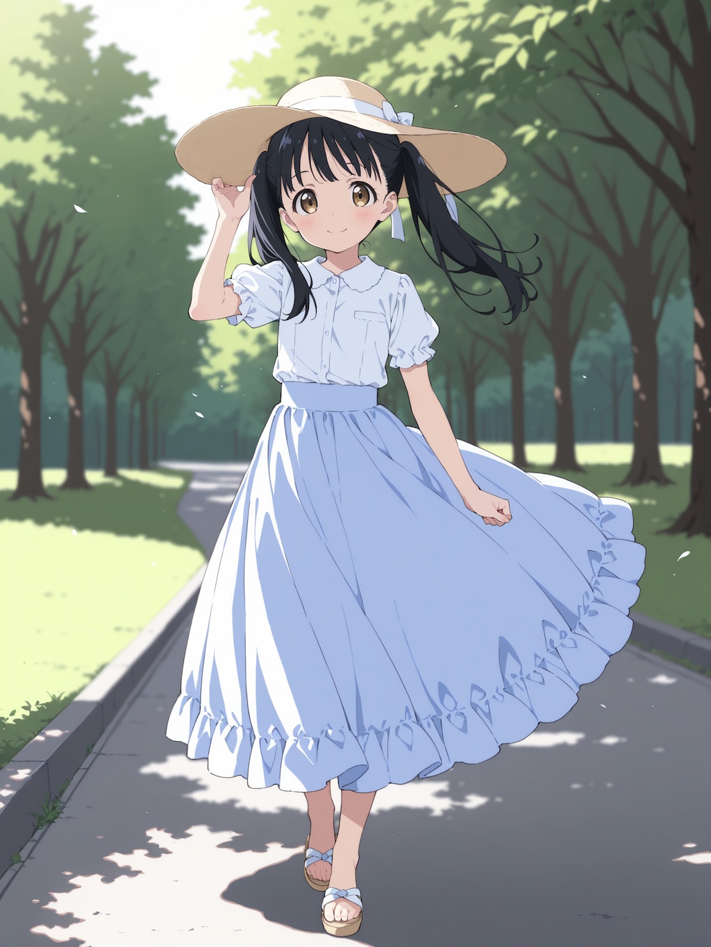 お散歩、真理ちゃん