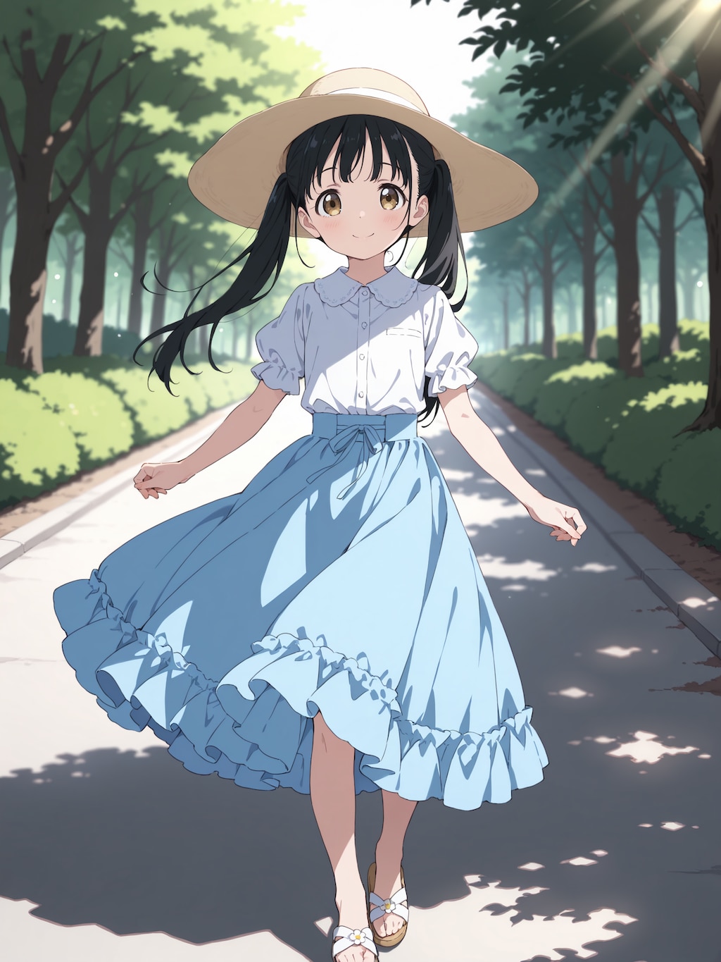 お散歩、真理ちゃん