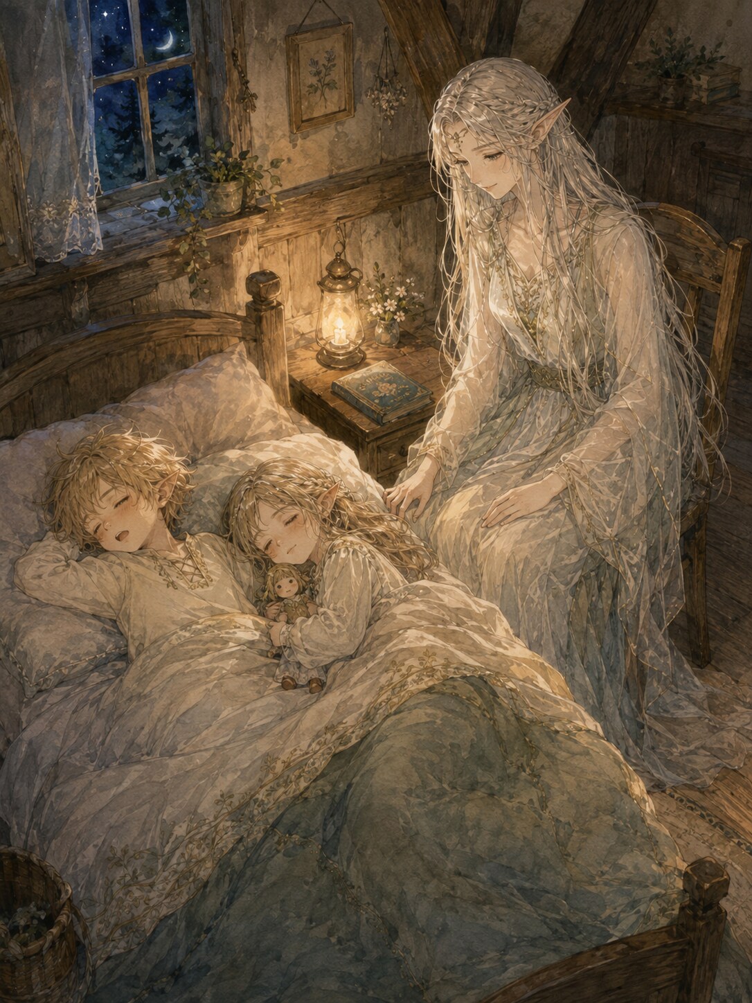月夜の子守唄 | の人気AIイラスト・グラビア