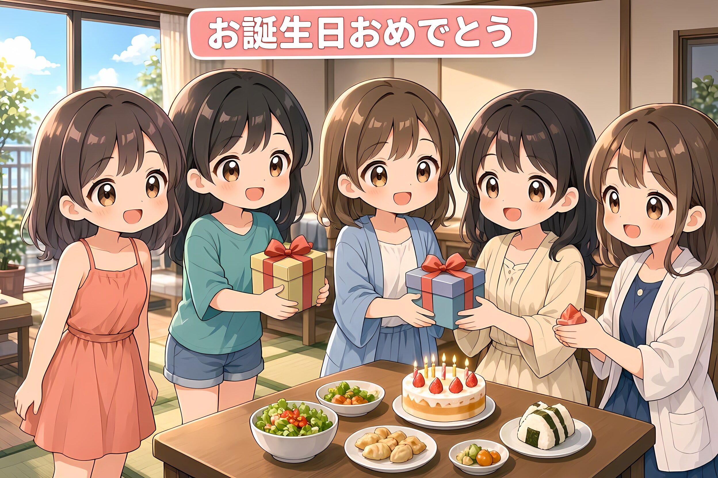 今日の夏休み（８月のお誕生日会１） | の人気AIイラスト・グラビア