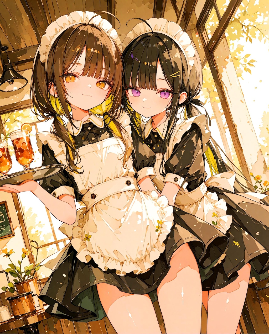 カフェのスタッフ少女