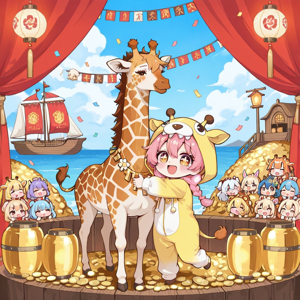 おめでたいキリン着ぐるみちび子ちゃん