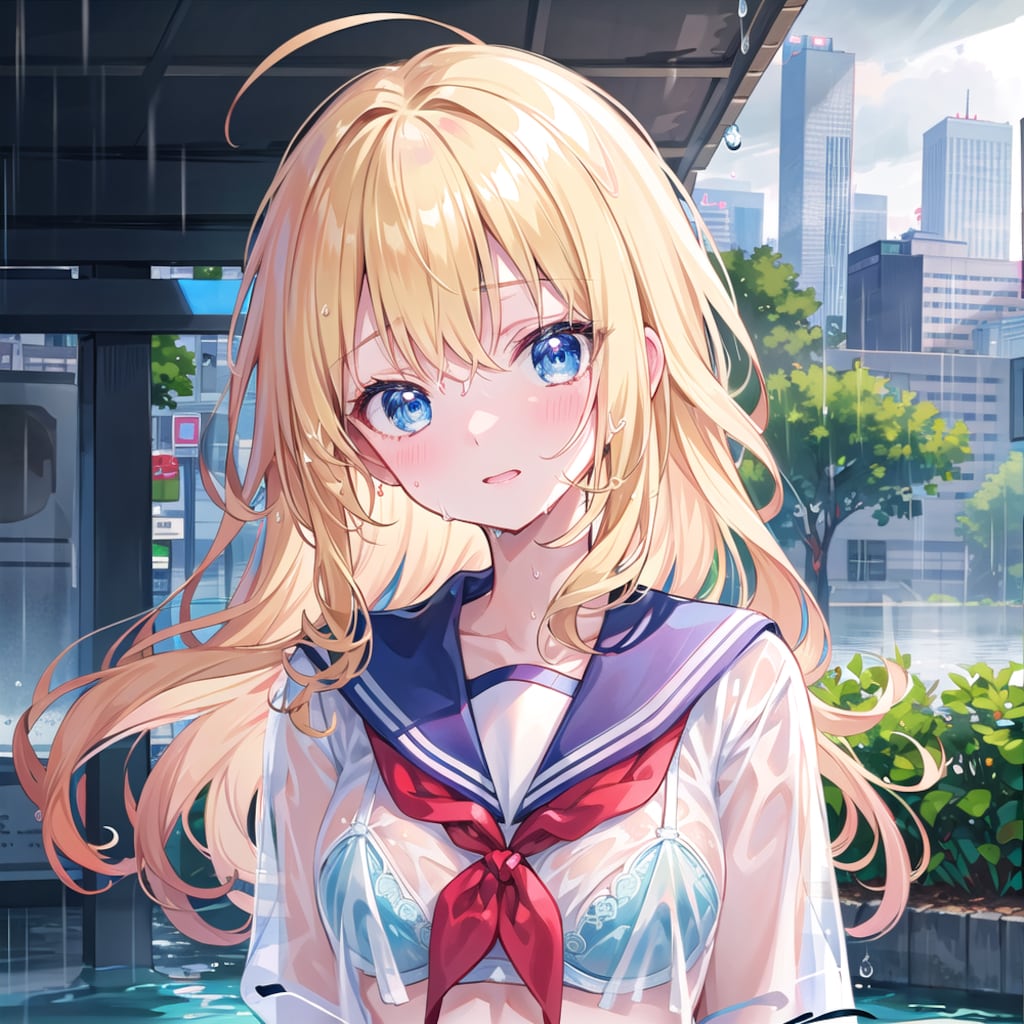 雨すごくてびしょ濡れ☔️