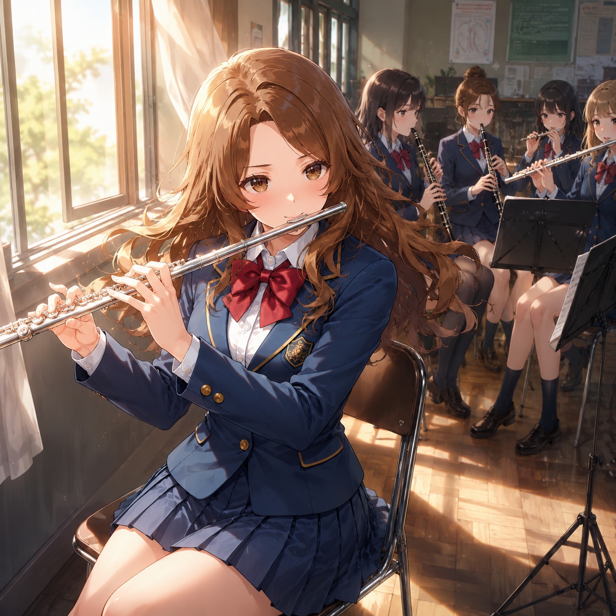 フルートの練習をする友里奈ちゃん | の人気AIイラスト・グラビア