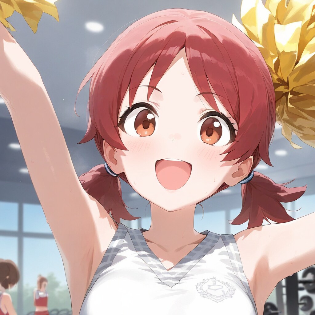 チアリーダー部の赤い髪の女の子！