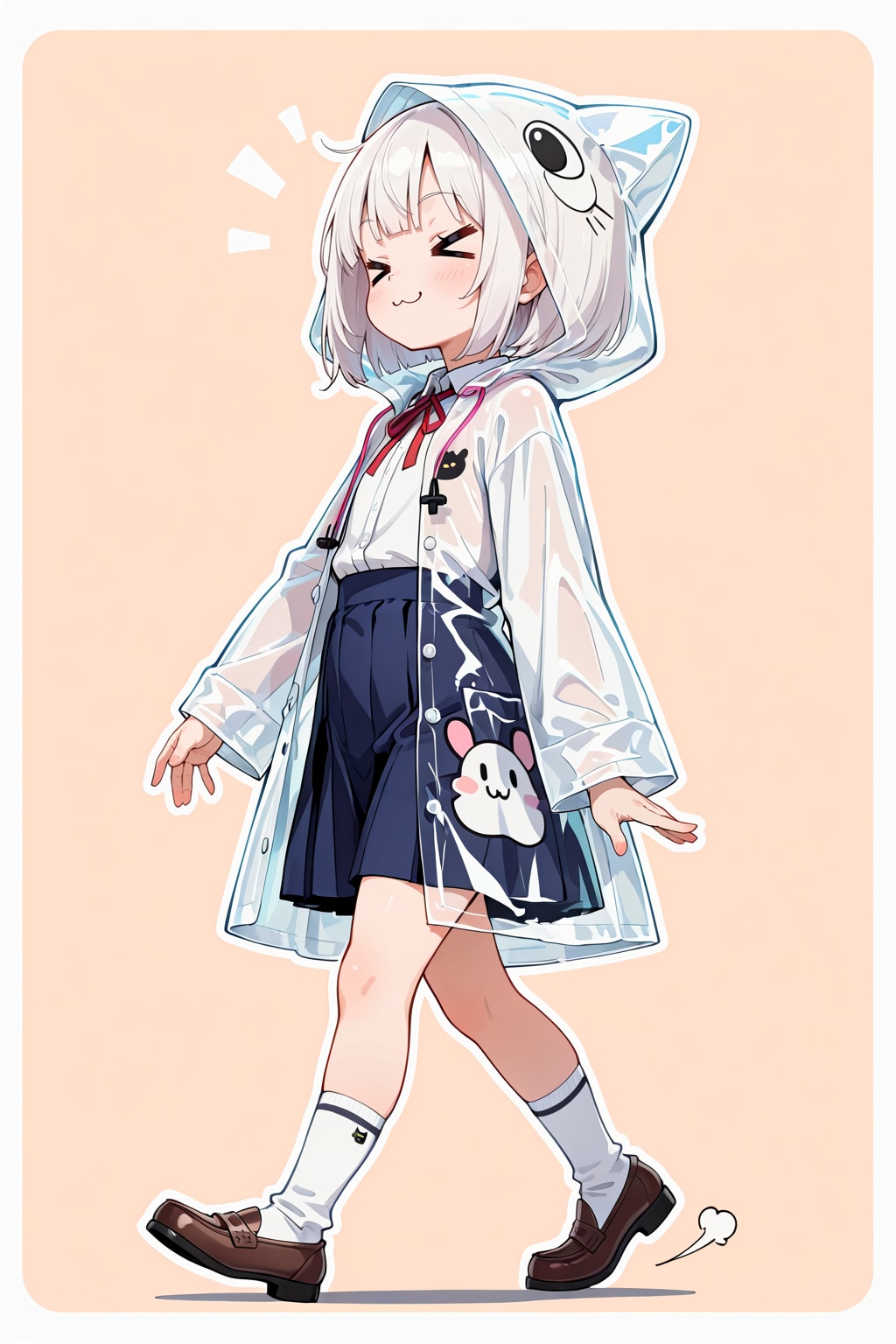 制服少女レインコート！