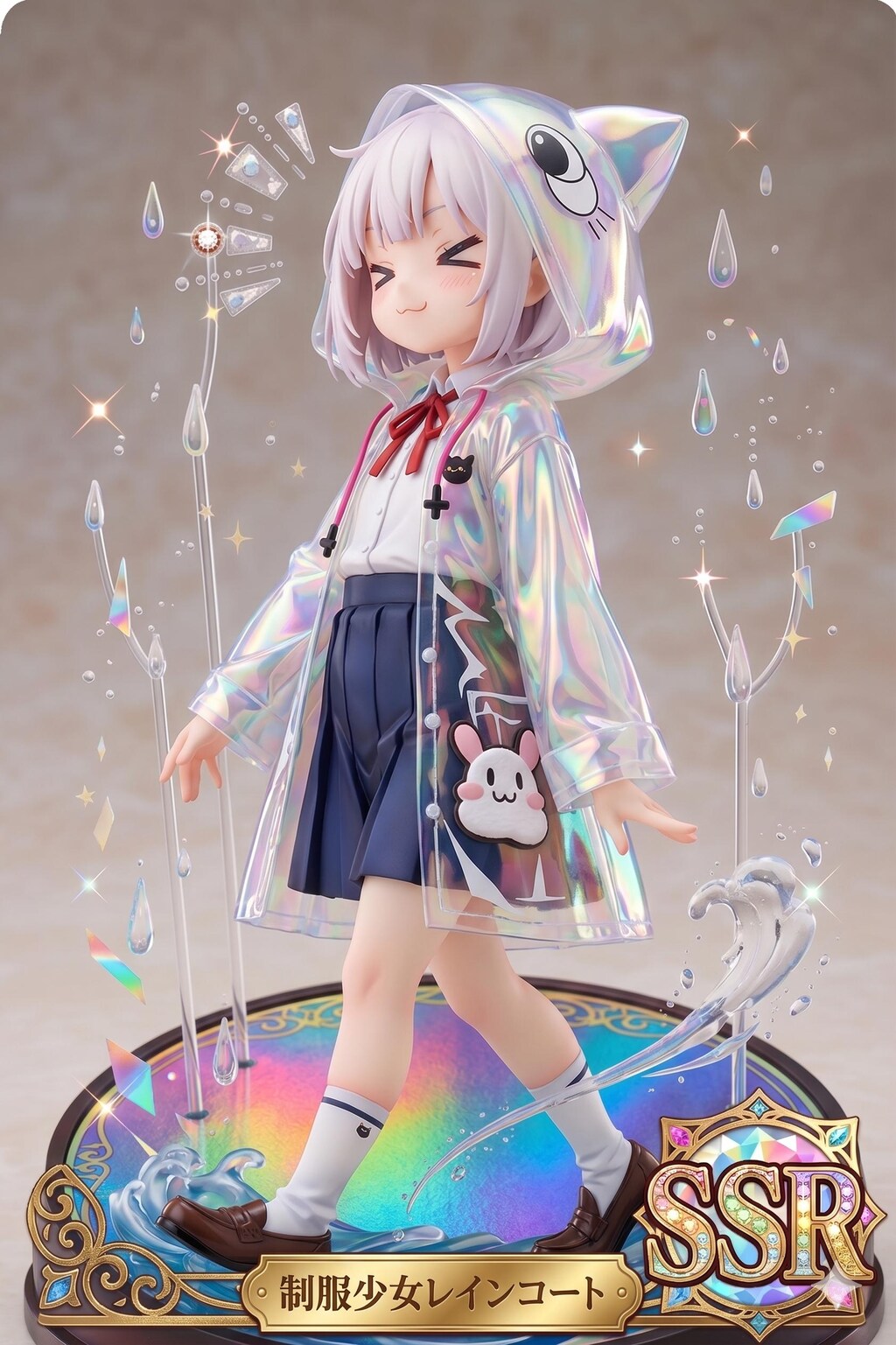 制服少女レインコート！