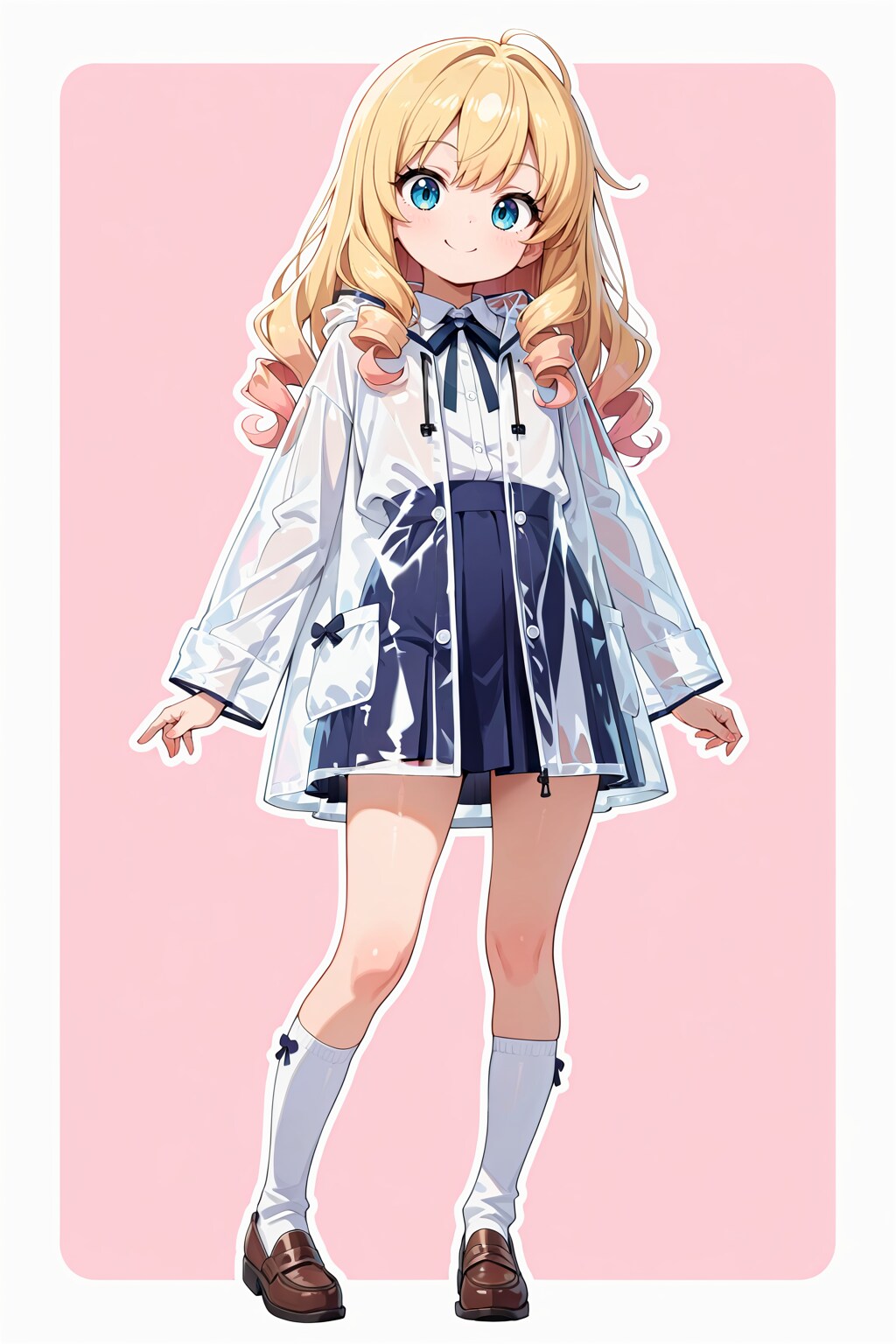 制服少女レインコート！