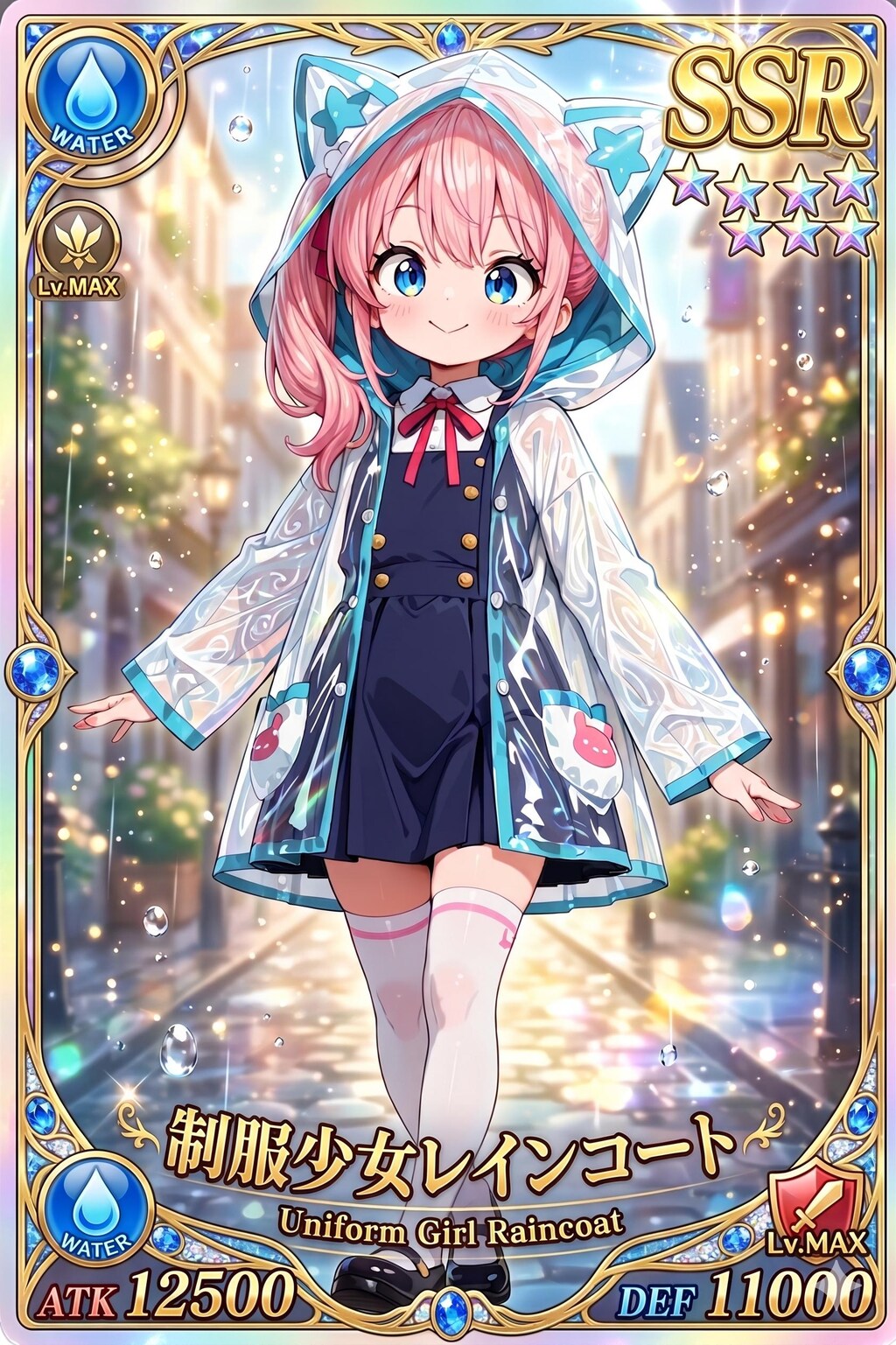 制服少女レインコート！